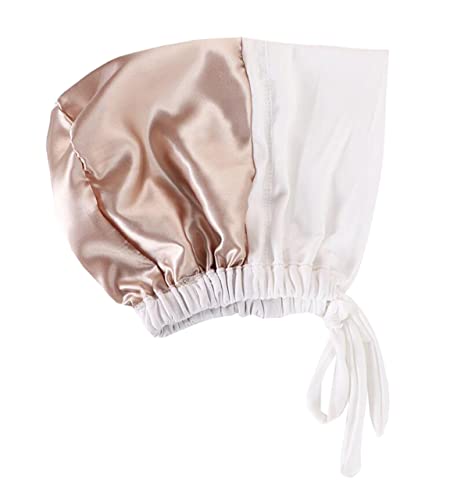® Soft Satin Turban Hat Inner Hijab Caps Underscarf Bonnet Hat Headwear for Cancer&Sleep - color: 2white+2black