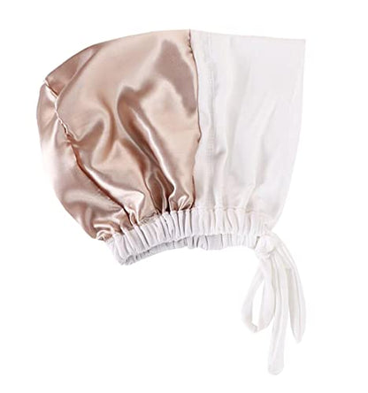 ® Soft Satin Turban Hat Inner Hijab Caps Underscarf Bonnet Hat Headwear for Cancer&Sleep - color: 2white+2black
