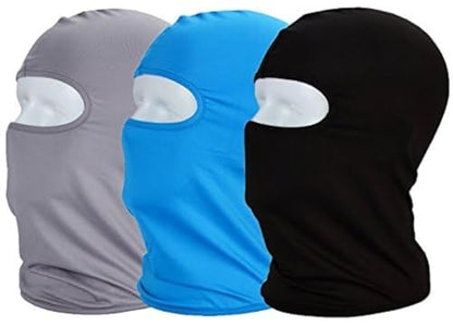 Balaclava Sun/uv face mask UPF 50+ ski mask Neck Gaiter face Scarf Outdoor Sports 3pack - color: Black+blue+grey