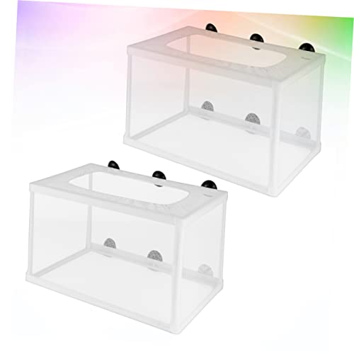 YARNOW 2pcs Big Fish Breeder Net for Aquarium Durable Incubator with Suction Cups for Fry Hatchery Increases Survival Rate Efficient Isolation for Fish Tank Use