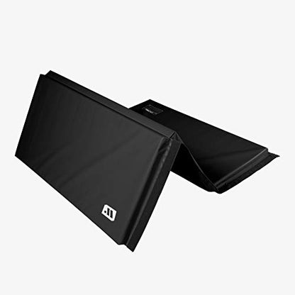 We Sell Mats Gymnastics Mat, Folding Tumbling Mat, Portable with Hook & Loop Fasteners - color: Black, size: 4 ft x 6 ft x 2 in