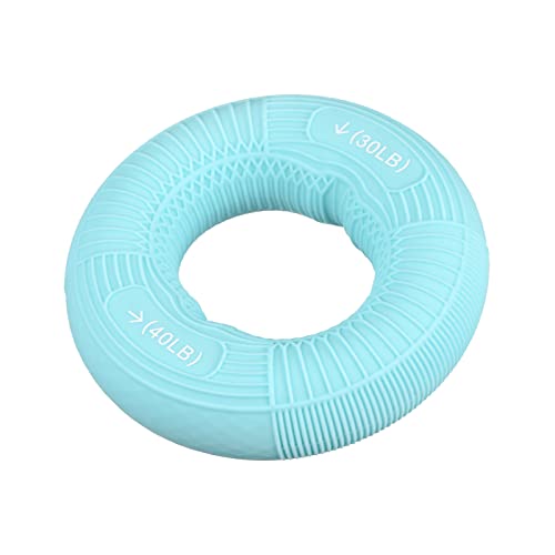 uxcell Hand Grip Strengtheners, 3.07" 30-40 Lbs Silicone Rings Fingers Forearms Exercises Grip Trainer for Rock Climbing Athletes Workout, Blue - color: Blue