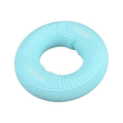 uxcell Hand Grip Strengtheners, 3.07" 30-40 Lbs Silicone Rings Fingers Forearms Exercises Grip Trainer for Rock Climbing Athletes Workout, Blue - color: Blue