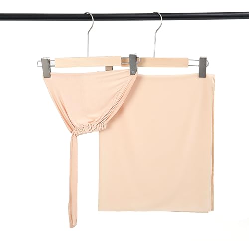 Matched Hijab and Undercap Set, Chiffon Muslim Head Scarf for Women, A Perfectly Decent Combination - color: Beige