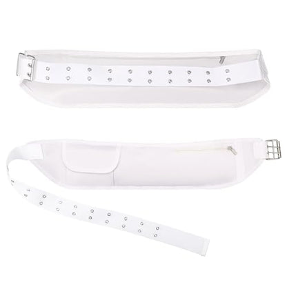 Dansydaisy Ihram Belt for Hajj and Umrah White Adjustable Ihram Waist Belt with Zippered Pockets Fits 32" up to 52" - style: 1 Pocket