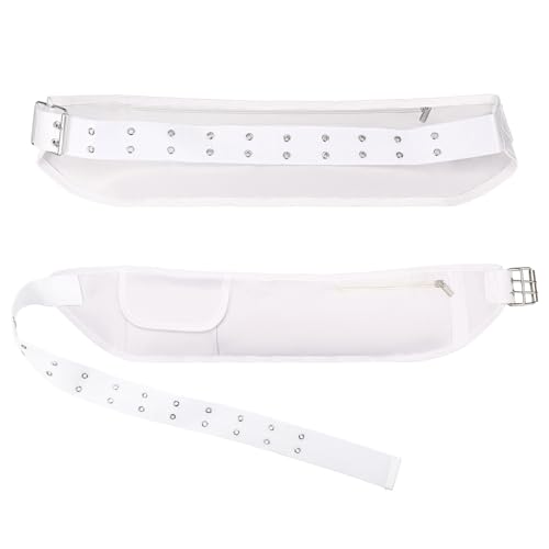 Dansydaisy Ihram Belt for Hajj and Umrah White Adjustable Ihram Waist Belt with Zippered Pockets Fits 32" up to 52" - style: 1 Pocket