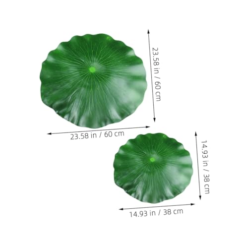 2pcs Simulated Lotus-Leaves Floating Decoration for Aquariums Realistic Fish Tank Ornament Lightweight Design for Aquatic Displays