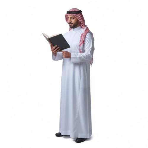 Men's Thobe Muslim Clothes Long Sleeve Middle East Saudi Kaftan Islamic Abaya Dubai Arab Robe - size: XX-Large
