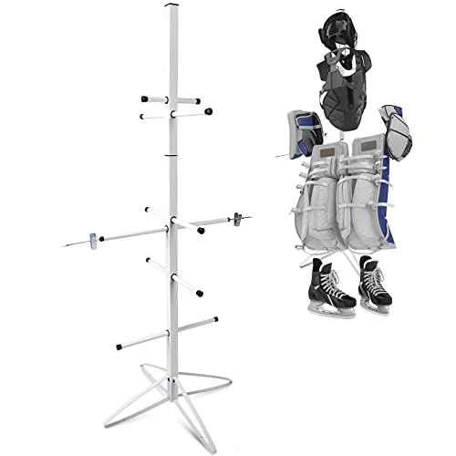 Hockey Gear Drying Rack Metal Sports Equipment Dry Rack Hockey Gear Dry Holder Adjustable Clips and Wrist Band for Drying and Storing Adult and Child Sport Equipment 55 x 22 Inch