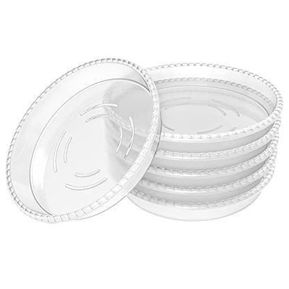 6 Pack Clear Plant Saucer 12 inch (Top Diameter), Durable Plastic Plant Trays for Indoor, Round Flower Plant Pot Saucer, Sturdy Plant Water Catcher Tray - size: 12 inch
