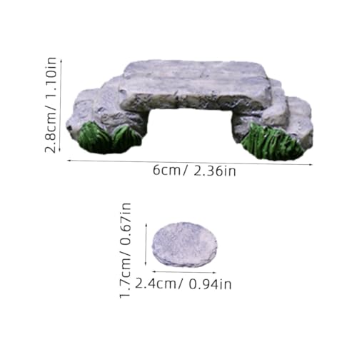 Abaodam Miniature Bridge Model with Mini Stepping Stones Garden Ornament for Succulents DIY Creative Micro Landscape Decor for Indoor Outdoor Fish Tank