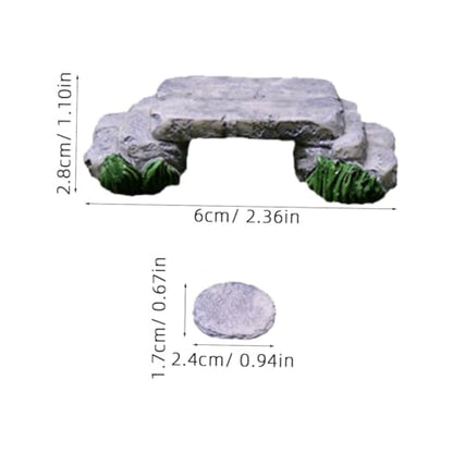 Abaodam Miniature Bridge Model with Mini Stepping Stones Garden Ornament for Succulents DIY Creative Micro Landscape Decor for Indoor Outdoor Fish Tank