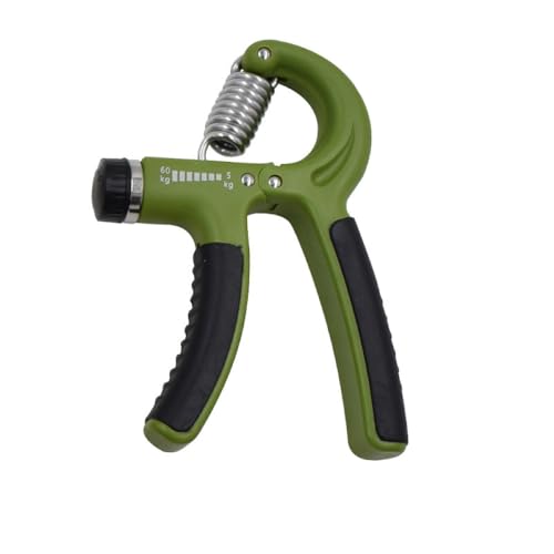 Grip Strength Trainer Adjustable 11–132 lbs Hand Exerciser Forearm Workout Tool - color: Green Grip Coated