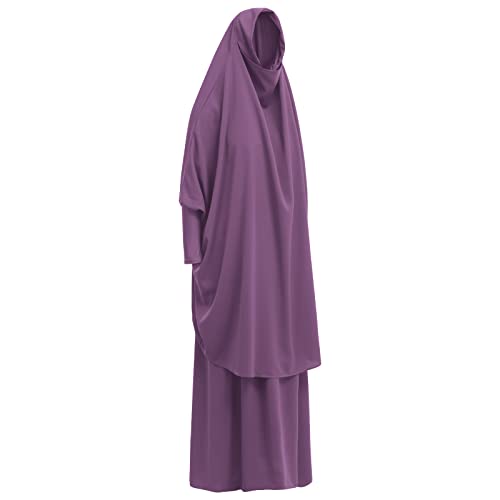 Women's Muslim Prayer Dress Hijab Scarf Eid Prayer Jilbab Khimar Niqab Burka Abaya Maxi Islamic Arabian Modest Cardi Robe