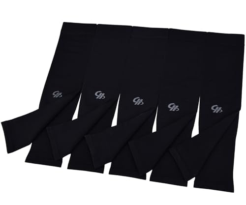 HOPESHINE Arm Cooling Sleeves UPF 50+ UV Protection Compression Cycling Outdoor Sports 5-Pairs - color: Black 5-pairs, size: S-XL