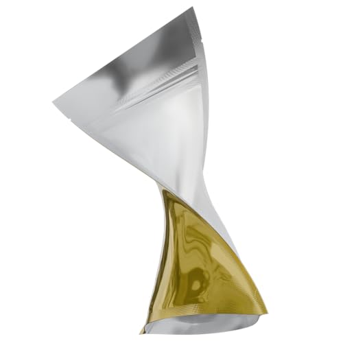 Mylar Style Barrier Bags – Zipper w/Heat Seal – 100 Bags (Gloss Gold/Clear, 1/4 Ounce - 4?x6.5?x1.78?) - color: Gloss Gold / Clear, size: 4x6.5x1.78 Inch (Pack of 100)