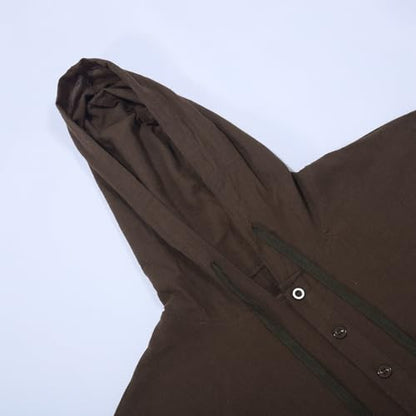 Generic Caftans for Men Long Sleeve Kaftan Thobe V Neck Men Thobe with Pocket Big and Tall Kaftan Muslim Men Thobe - color: Brown-2, size: Small