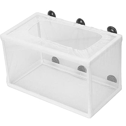 Aquarium Fish Breeder Box Isolation Hatchery with Detachable Frame Locking Feet and Powerful Suction Cup for Fish Fry Hatching Pairing Reproduction and Tank Separation (L) - size: L