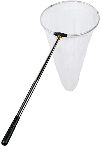 RESTCLOUD Insect and Butterfly Net with 12" Ring, 24" Net Depth, Handle Extends to 59 Inches - size: 12" Ring, 59" Handle