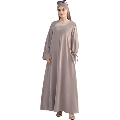 khalat Women's Muslim Kaftan Abaya Dress Eid Prayer Dress for Women Islamic Daily Dress Smooth Flowy Muslim Women Clothes - color: Taro, size: Large