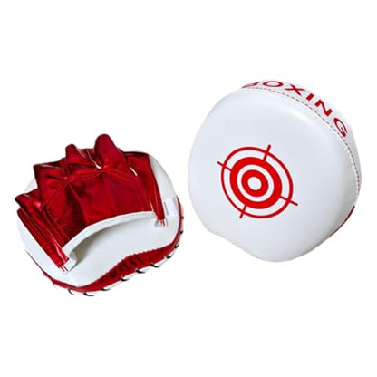 Curved Focus Punching Mitts Hand Professional 16x17x4.5cm Punch Pads PU Leather - color: Red