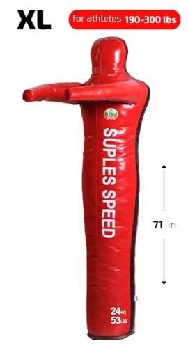 Suples Speed (Stump) Wrestling Dummy – Vinyl Grappling Throw Dummy for MMA, Wrestling, Judo & Combat Sports Training - size: X-Large (58 lbs, 71in)