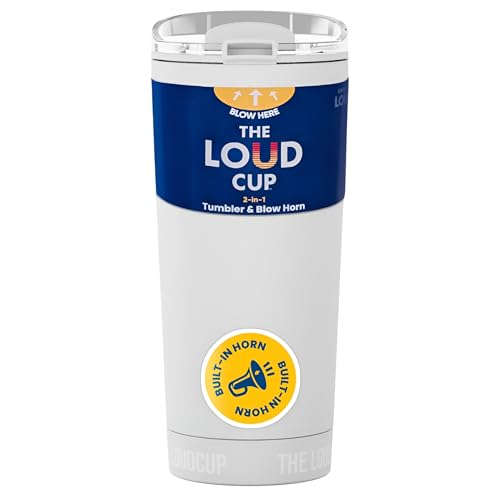 The LoudCup 16 oz 2-in-1 Water Bottle & Noisemaker, Ice White - color: Ice White, size: 16 Ounces