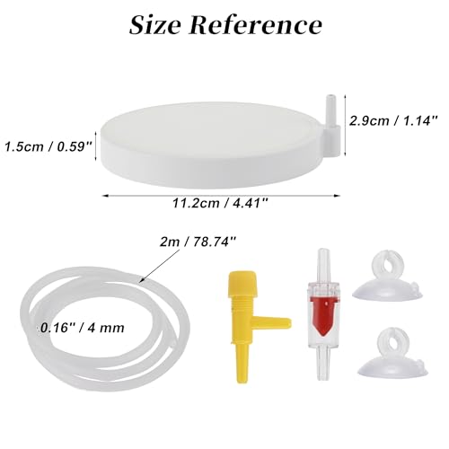 Fish Tank Bubblers Air Stone, Nano Air Disk Stone, Oxygen Diffuser for Air Pump, Air Stone Aquarium Kit, 3.94 Inch, 1 Set