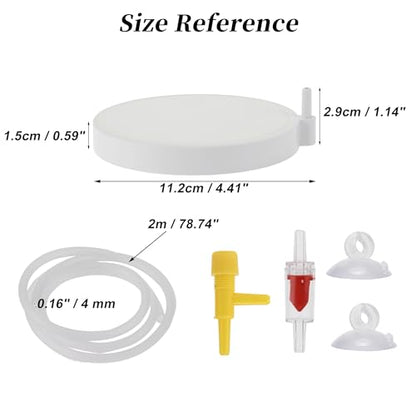 Fish Tank Bubblers Air Stone, Nano Air Disk Stone, Oxygen Diffuser for Air Pump, Air Stone Aquarium Kit, 3.94 Inch, 1 Set