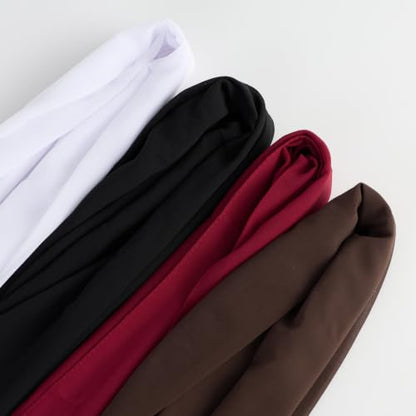 Febfim 4 PCS Muslim Women Soft Premium Solid Chiffon Hijab Scarves Shawl Long Scarf Wrap Scarves with Gift Box - color: 2025 5f