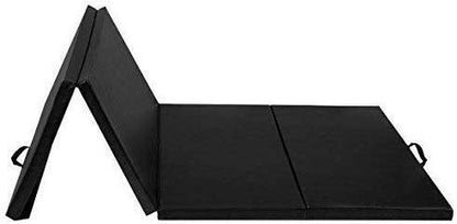 GOFLAME Gymnastics Mat Folding 4'x10'x2, Thick Exercise Mat with Carrying Handles, Gym Fitness Aerobics Mat for Yoga, Tumbling, Gymnastics, Martial Arts, Black