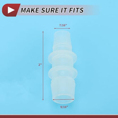 7/16" to 9/16" Hose Barb Fitting Hose Straight Reducing Coupler | 5 Pcs, Plastic, Clear, Fits 7/16" to 9/16" ID Flexible Tube, Barb Reducer Fitting, for Aquarium, Fountain, Drip Irrigation - size: 7/16"-9/16"