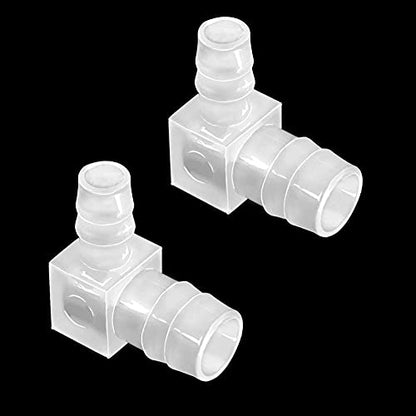 3/8" to 5/16" Hose Barb 90 Degree Elbow L Reducer Fitting, Barbed Joint Splicer Mender Adapter Union Adapter for Boat Aquarium Fuel Gas Liquid Air (Pack of 2) - size: 3/8" -5/16"-2pcs