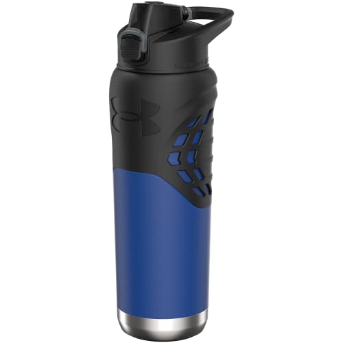 Under Armour 24Oz Stainless Steel Water Bottle, Insulated, Carabiner Easy Carry Hook, Leak Proof, Kids & Adults, All Sports, Gym - color: Team Royal