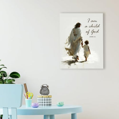 Jesus and Children Canvas Wall Art,Christian Classroom Decor - color: Kids Bible3