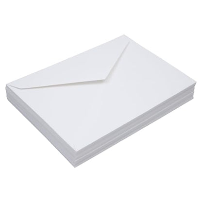LUXPaper Outer Envelopes | 5 1/2" x 7 3/4" | Bright White | 70lb. Text | 50 Qty - color: White, size: 5 1/2 x 7 3/4