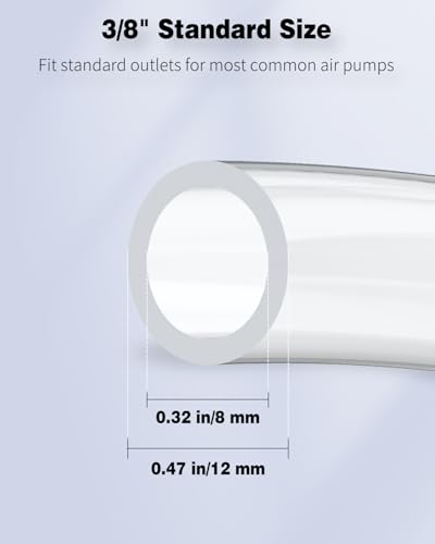 Pawfly 9.8 Feet Aquarium Airline Tubing, ID 3/8" Clear PVC Flexible Plastic Tube for Aquarium Garden Pond Fountain - size: 3/8" ID, style: 9.8 Feet