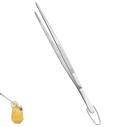 U-Taste 10in Kitchen Cooking Tweezer: 18/8 Stainless Steel Food-Grade Metal Food Tong, Seamless-Welding, Sturdy, Flexible and Non-Slip for Pasta Salad Serving, Grilling, Frying, Baking (Pointed Tip) - size: 10in (pointed tip)