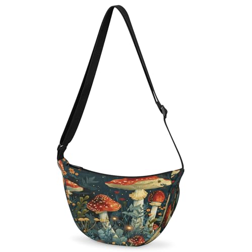 Crossbody Bag for Women Men, Lightweight Small Sling Hobos Dumpling Bag Crescent Purse, Crescent Moon Bag - color: Color E