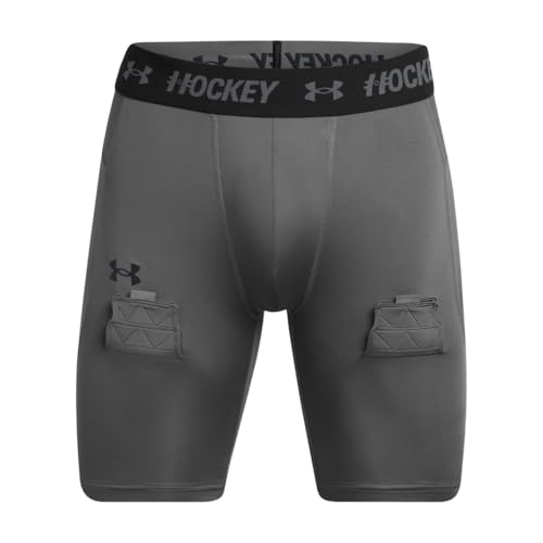Under Armour Men's Hockey Compression Shorts - color: (025) Castlerock / / Black, size: Small