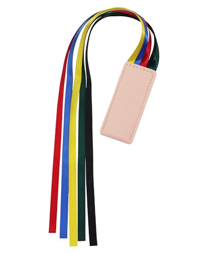 Bible Ribbon Bookmark Artificial Leather Multiple Page Marker with 5 Color Ribbons for Book Lover Reader Teacher Student Christmas Gift (Pink) - color: Pink