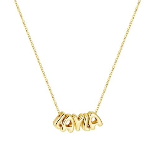M MOOHAM Mothers Day Gifts - Custom Name Necklace 14K Gold Plated Necklace Personalized Monogram Pendant Name Necklaces for Women Trendy Jewelry Gifts for Women Mom Her Birthday Gifts - style: Layla