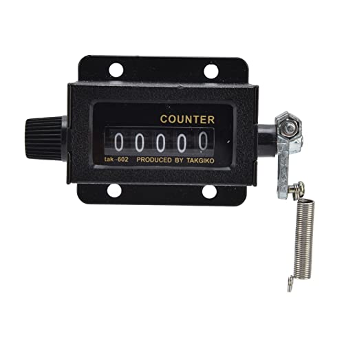 5 Digit Mechanical Tally Counter – Resettable Hand-Pull Stroke Counter with Clear Glass Mirror Display for Industrial Counting, Printing Counting & Sports Score Tracking