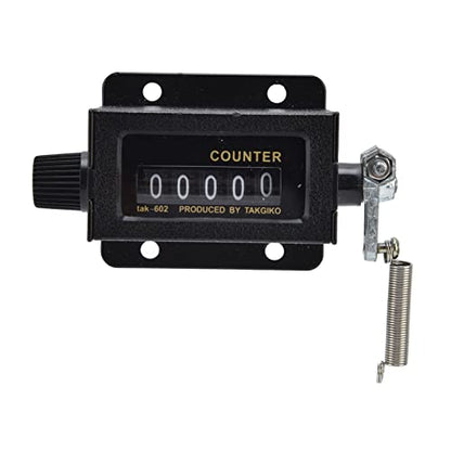 5 Digit Mechanical Tally Counter – Resettable Hand-Pull Stroke Counter with Clear Glass Mirror Display for Industrial Counting, Printing Counting & Sports Score Tracking