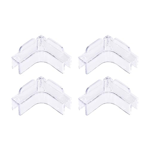 Hipanda Aquarium Hood Fish Tank Top Cover, Fit 8MM/0.3inch Glass | Terrarium lid Plastic Grid with 4-Piece Set Corner Protectors. Prevents Jumping - size: Fit 8MM/0.3inch Glass Black