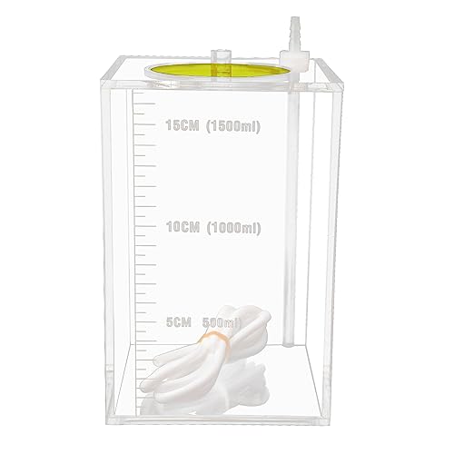 Aquarium Choice Acryli Made Liquid Storage Bucket Doing Pump Reservoir Container (4.25 * 4.25 * 6.5 Inch;1500ml/1.5L（Yellow）) - size: 4.25*4.25*6.5 Inch;1500ml/1.5L（Yellow）