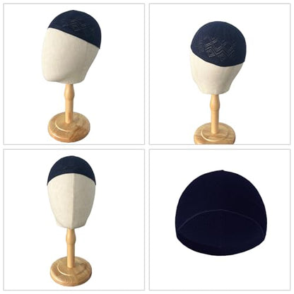 Muslims Prayer Hat Cotton Knitting Hat Solid Hat Men's Religious Hat for Adult Women - color: Black
