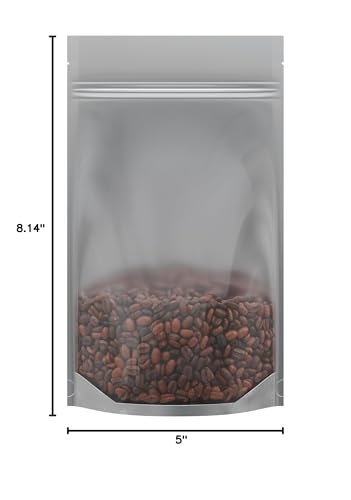 Mylar Style Barrier Bags – Zipper w/Heat Seal – 100 Bags (Gloss Black/Clear, 1/2 Ounce - 5?x8.14?x2.33?) - color: Gloss Black / Clear, size: 5x8.14x2.33 Inch (Pack of 100)
