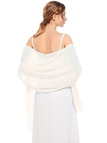 Shawls and Wraps Soft Chiffon Scarve Scarf For Evening Party Dresses Wedding Stole - color: Light Champagne