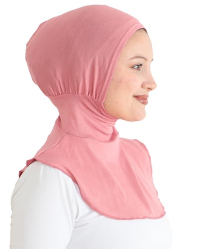 Prien Sport Hijab For Women, Muslim Head Scarf, Flexible Turban Girls, Chic Islamic Wear For Gym, Neck Collar Bonnet Viscose - color: Dusty Rose